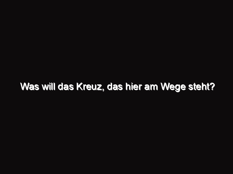 Was will das Kreuz, das hier am Wege steht? - TFP Deutschland