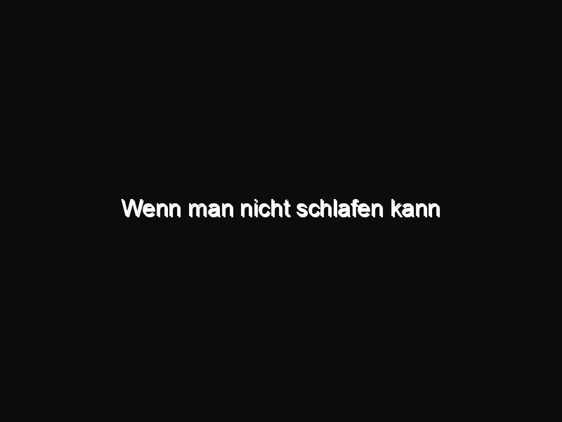 Wenn man nicht schlafen kann - TFP Deutschland